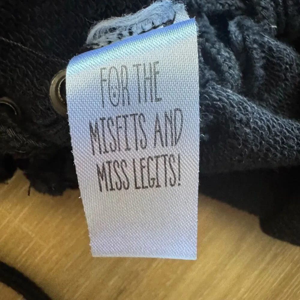 Dolls Kill Current Mood America Eagle Black Oversized Sweatshirt Size Large Goth - Picture 6 of 6